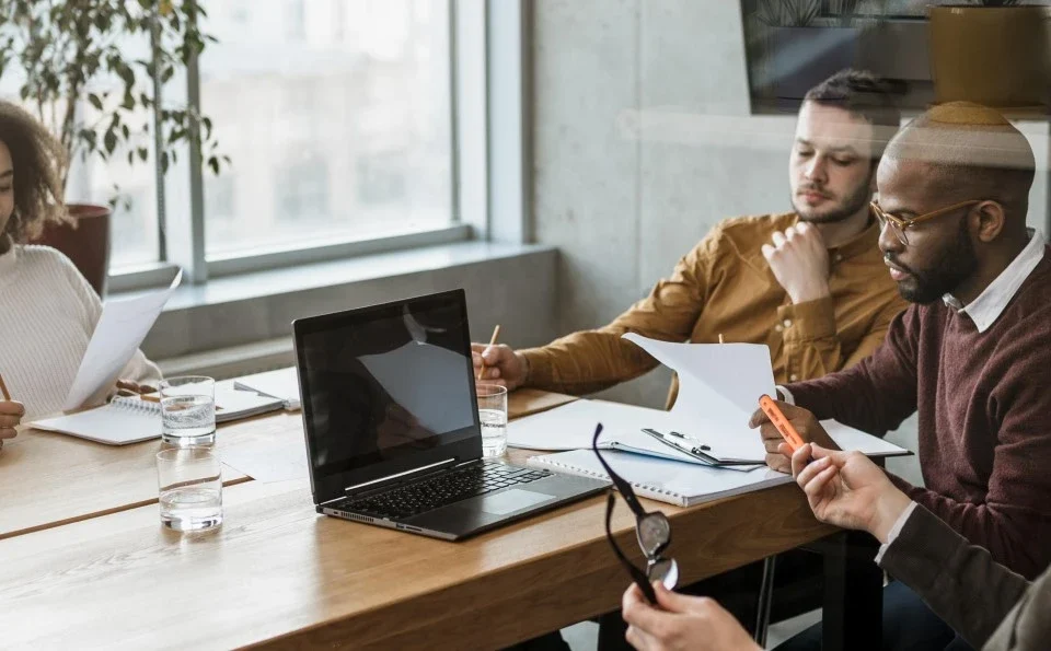 People having a meeting in a meeting room
